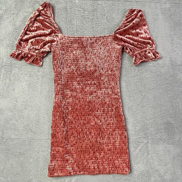 Lulus Dusty Rose Floral Velvet Dress Size Medium - Picture 12 of 13